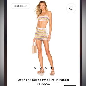 Lovers + Friends Over the Rainbow Skirt in Pastel Rainbow